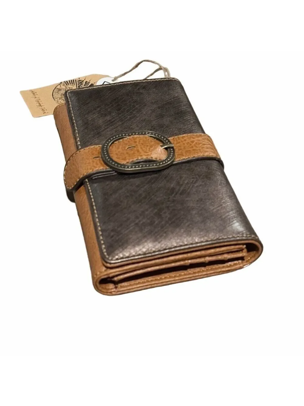 Catchfly Brown Metallic Large Flap Wallet NWT